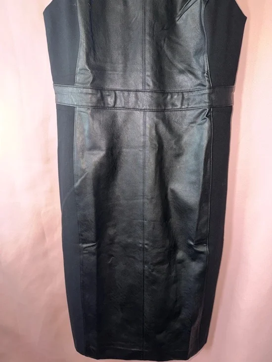 SPANX Faux Leather II Combo Sheath Midi Dress - Picture 4 of 11